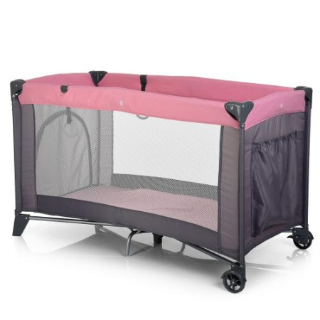 фото Манеж для детей El Camino ME 1016-8-11 SAFE вход-змейка и карман (розово-серый)