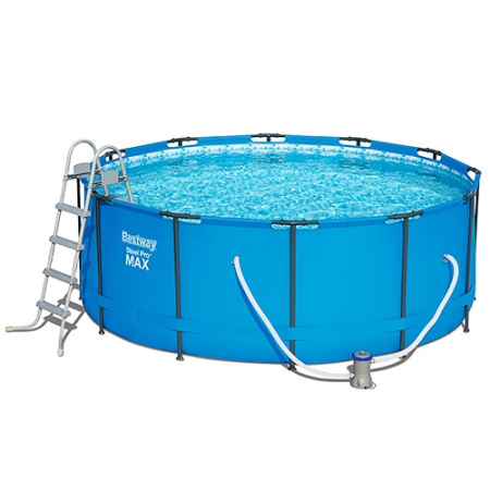 фото Каркасный бассейн Bestway 56420 с лестницей и фильтр-насосом (366-122 см)