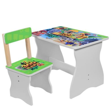 фото Детский деревянный столик со стульчиком 504-19 Зоопарк