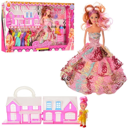 фото Кукла с нарядами и аксессуарами 628A3 домик