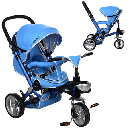 фото Складной трехколесный велосипед TurboTrike M AL3645-12 колеса EVA (синий)