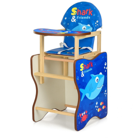 фото Деревянный стульчик-трансформер для кормления М K-112-74-PU Акула экокожа