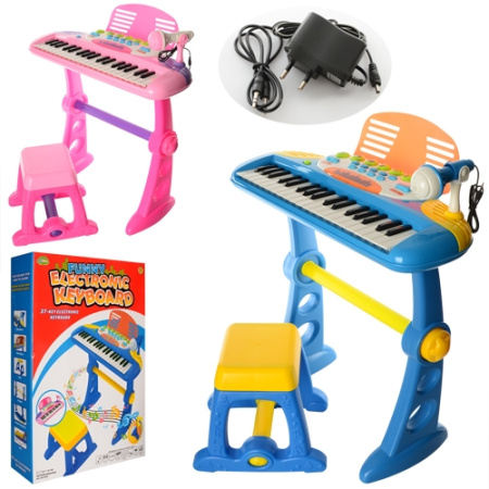 фото Детский синтезатор на ножках BO-21A со стульчиком микрофон запись от сети