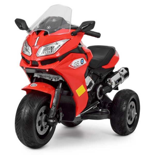 Детский мотоцикл Bambi M 3688EL-3 музыка и кожаное сиденье (красный)