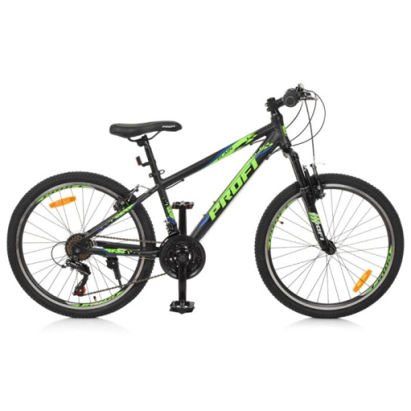 Спортивный велосипед 24 дюйма Profi G24PLAIN A24.3 навесное Shimano (черно-синий)