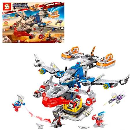 фото Детский конструктор транспорт 1230 самолет с фигурками (1380 деталей)