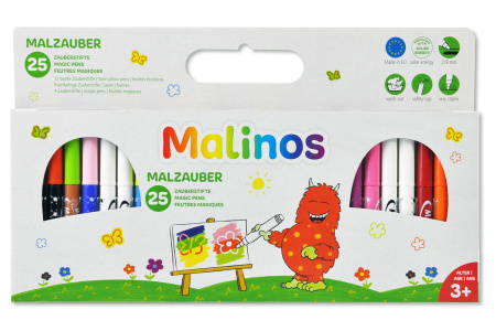 фото Волшебные фломастеры меняющие цвет MALINOS Malzauber 25 (12+9+4) шт
