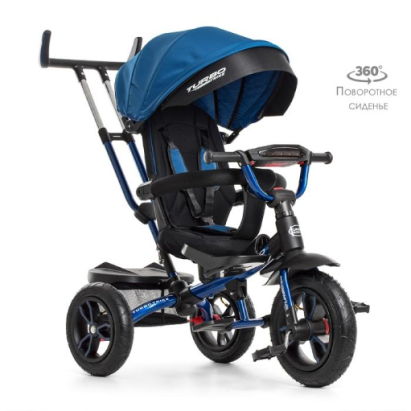 Трехколесный велосипед для детей TurboTrike M 4058-10 поворотный со светом (синий индиго)