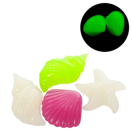 фото Разноцветные камешки для декора MK 1328 ракушки светятся в темноте 10 кг