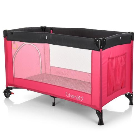 фото Детский манеж Bambi M 3696-1 игровой вход и карман (розовый)