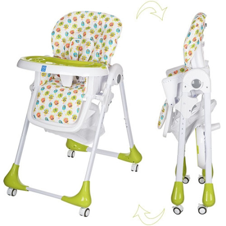фото Складной стульчик для кормления M 3233-2 на колесиках (салатовый)