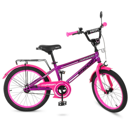 фото Детский велосипед 20 дюймов Profi T2077 Forward с подножкой (фиолетово-розовый)