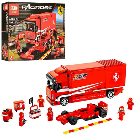 фото Детский конструктор 21022 трейлер гоночная машина (596 деталей)