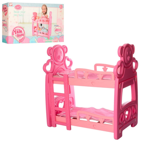 фото Двухярусная кроватка для куклы YL2000D с постелью