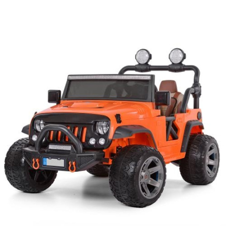 фото Внедорожник для детей Bambi M 3673EBLR-7 с кожаным сиденьем (оранжевый)
