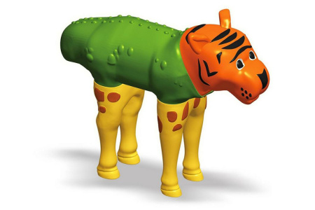 фото Пазл 3D детский магнитные животные POPULAR Playthings Mix or Match (тигр, крокодил, слон, жираф)