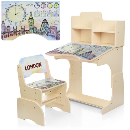 фото Парта Bambi B 2071-37-1 с полочками (венге светлое Лондон)