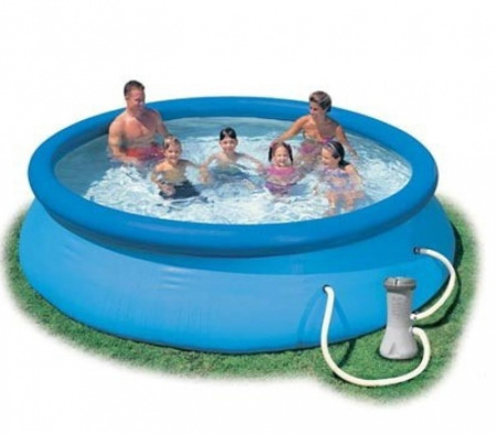 фото Семейный круглый надувной бассейн Intex Easy Set Pool Intex 56422 с фильтром (366 х 76 см)