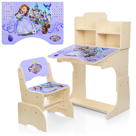 фото Детская парта со стульчиком W 2071-40-5 полочки (светлое венге)