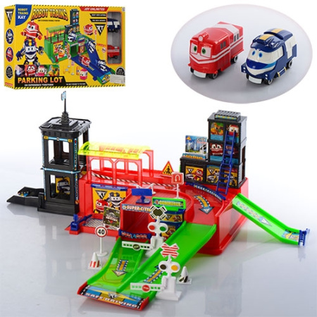 фото Детская парковка для игр ZY-642 Robot Trains двухэтажная