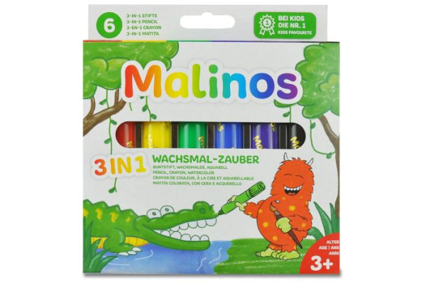 Восковые карандаши Malinos Wachsmal-Zauber 6 шт (3 в 1)