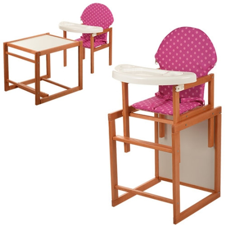 фото Детский стульчик для кормления VIVAST М V-013-5 трансформер (малиново-розовый)