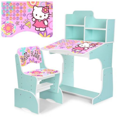 фото Растущая парта для детей со стульчиком W 2071-48-5 Hello Kitty (мятная)
