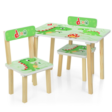 фото Детский столик со стульчиками 501-73 Dino деревянный