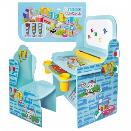 фото Детская парта W 058 с магнитной доской и мольбертом