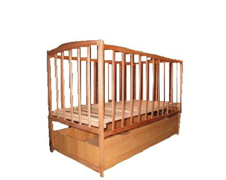 фото Детская деревянная кроватка с ящичком, Бук