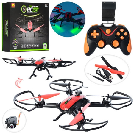 фото Квадрокоптер с пультом управления HC653 световые эффекты и запасные лопасти