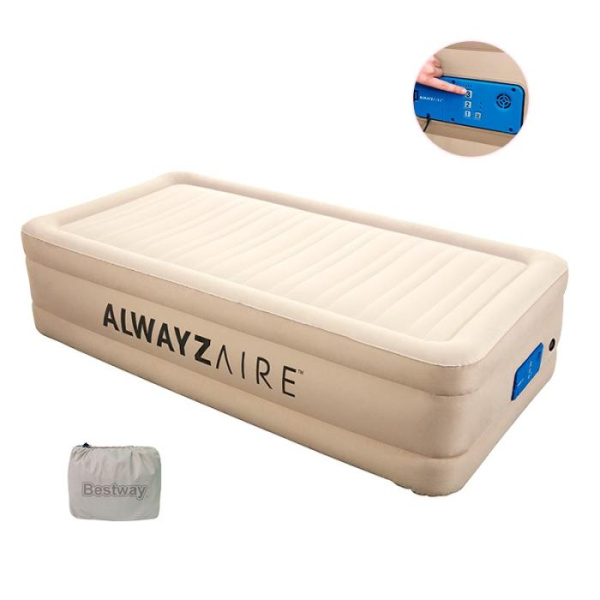 Надувная кровать Bestway 69037 встроенный насос 220-240V и сумка (203-152-51 см)