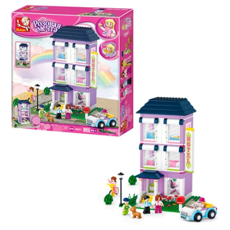 фото Конструктор для девочек SLUBAN M38-B0531 гостиница машинка (541 деталь)