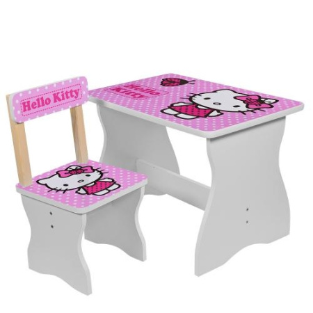 фото Детский деревянный столик со стульчиком 504-16 Hello Kitty