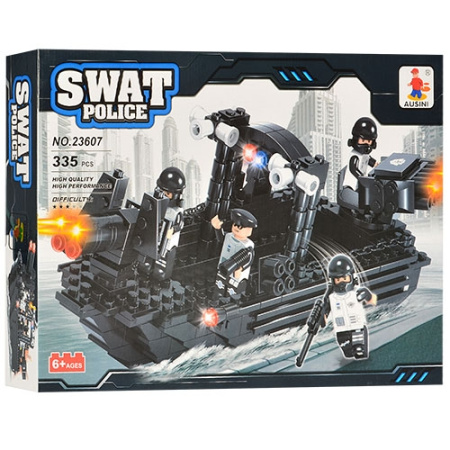 фото Конструктор для детей Ausini 23607 полиция катер (335 деталей)