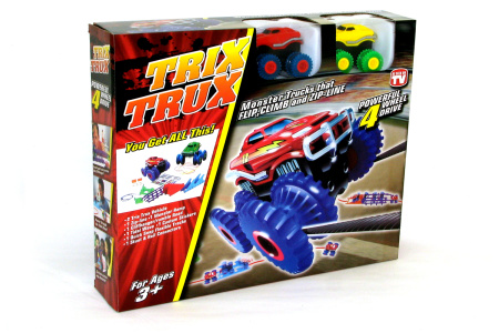 фото Машинки на бат. Trix Trux набор 2 машинки с трассой (красный+желтый)