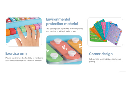 фото Ксилофон пианино Baoli 8 тонов (синий)