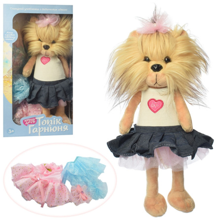 фото Детская собачка с нарядом Топик и Гарнюня M 3914 UA лапки на магните украинский язык (38 см)