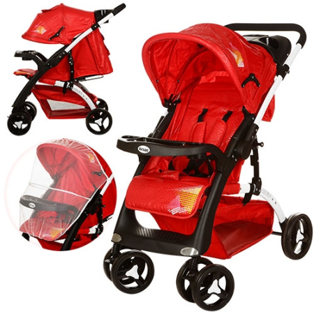 фото Детская коляска - книжка C18-F-3 с перекидной ручкой (красная)