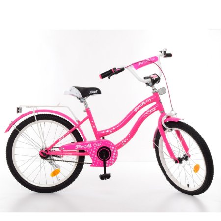 фото Двухколесный велосипед для девочек 20 дюймов Profi Y2092 Star звонок и подножка (малиновый)