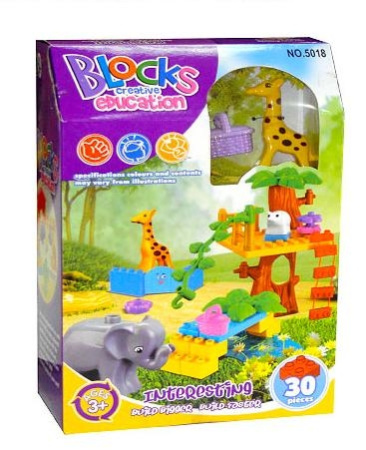 фото Детский игровой конструктор 5018 JDLT, Зоопарк (30 деталей)