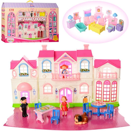 фото Детский домик с фигурками 8126 звук свет мебель