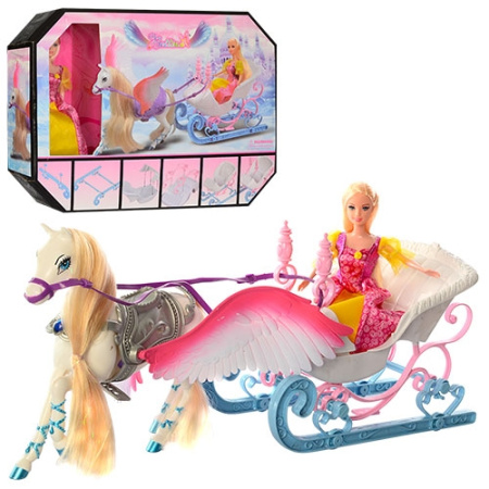 фото Кукла с лошадью и каретой 68031 лошадь с крыльями