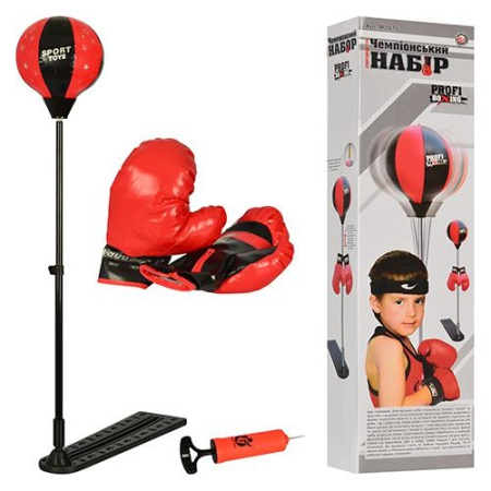 фото Боксерский набор 7444 B с грушей на стойке (М 1075)