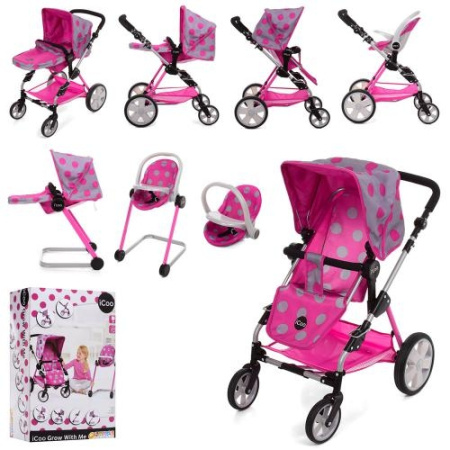 фото Коляска детская для куклы 2в1 HAUCK D88848 люлька-переноска корзина стульчик для кормления