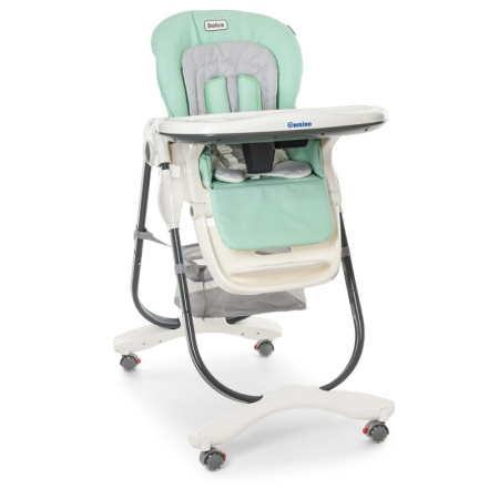 фото Стульчик для кормления со столиком El Camino Dolce M 3236 Turquoise на колесиках (бирюзовый)