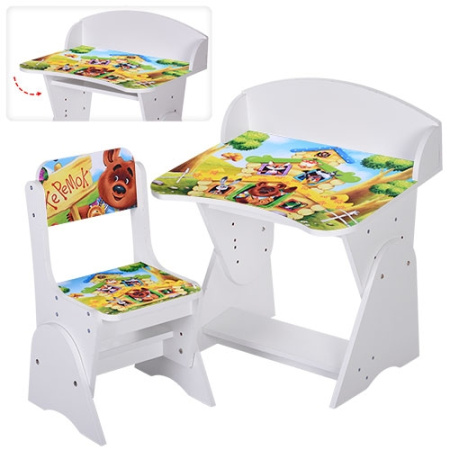 фото Регулируемая парта для детей ML-315-20-1 теремок (белая)