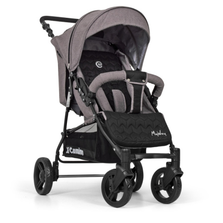 фото Детская прогулочная коляска-книжка El Camino ME 1012L MY WAY Ash Black материал лен (серая)