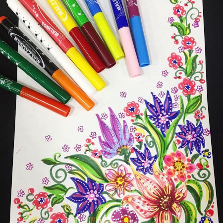 фото Волшебные фломастеры меняющие цвет MALINOS Malzauber 12 (10+2) шт