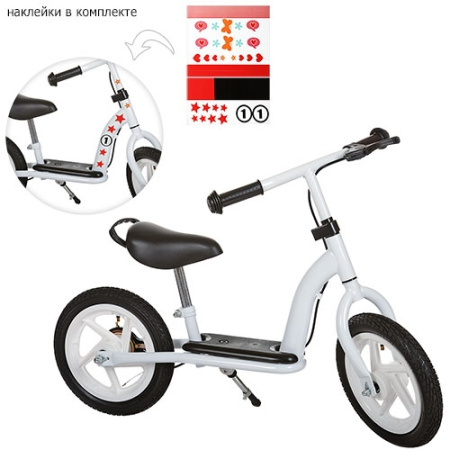 фото Детский беговел 12 дюймов PROFI KIDS M 3438AB-1 резиновые колеса (белый)